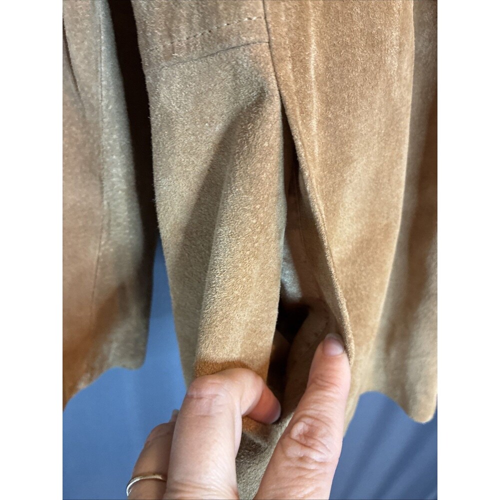 Style & Co Tan Suede Leather Jacket Blazer Sz PL Structured Western Earthy Boho - Picture 5 of 16